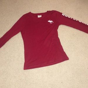 Red Abercrombie long sleeve tee